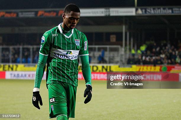 Kingsley Ehizibue of PEC Zwolle during the Dutch Eredivisie match between SC Cambuur Leeuwarden and PEC Zwolle at the Cambuur Stadium on February 27,...