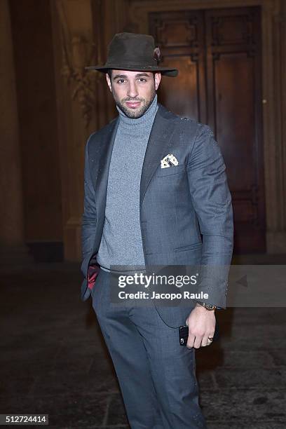 Tommy Chiabra attends Vogue Cocktail Party honoring photographer Mario Testino on February 27, 2016 in Milan, Italy.