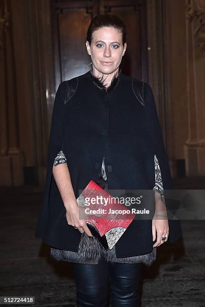 Francesca Versace attends Vogue Cocktail Party honoring photographer Mario Testino on February 27, 2016 in Milan, Italy.