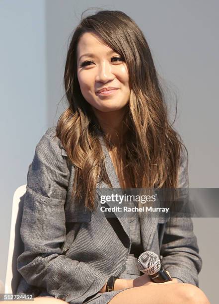 WendyÕs Lookbook blogger Wendy Nguyen speaks onstage during the panel 'A New Paradigm, The Power Of The Social Influencer' during the 2016 Vanity...