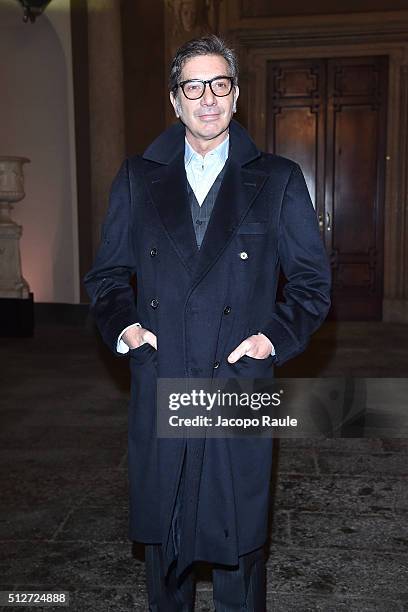 Marco Maccapani attends Vogue Cocktail Party honoring photographer Mario Testino on February 27, 2016 in Milan, Italy.