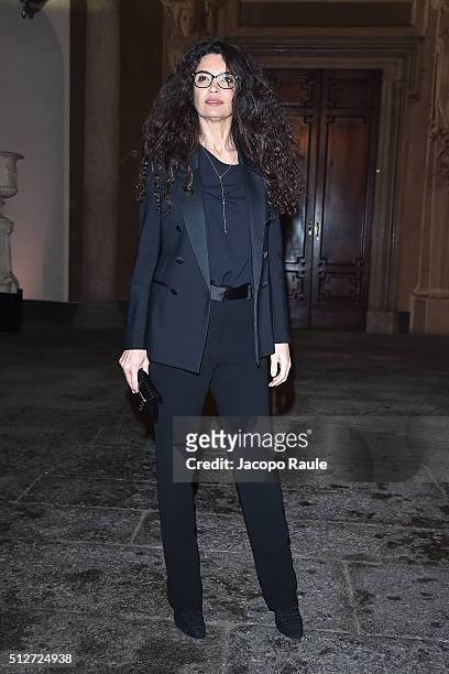 Afef Jnifen attends Vogue Cocktail Party honoring photographer Mario Testino on February 27, 2016 in Milan, Italy.