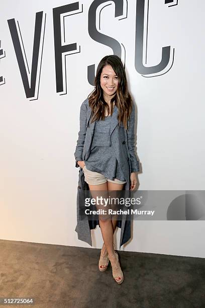WendyÕs Lookbook blogger Wendy Nguyen poses onstage after the panel 'A New Paradigm, The Power Of The Social Influencer' during the 2016 Vanity Fair...