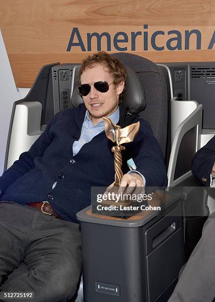 Director Laszlo Nemes, winner of the Best International Film award for 'Son of Saul' poses with his award as he attends the 2016 Film Independent...