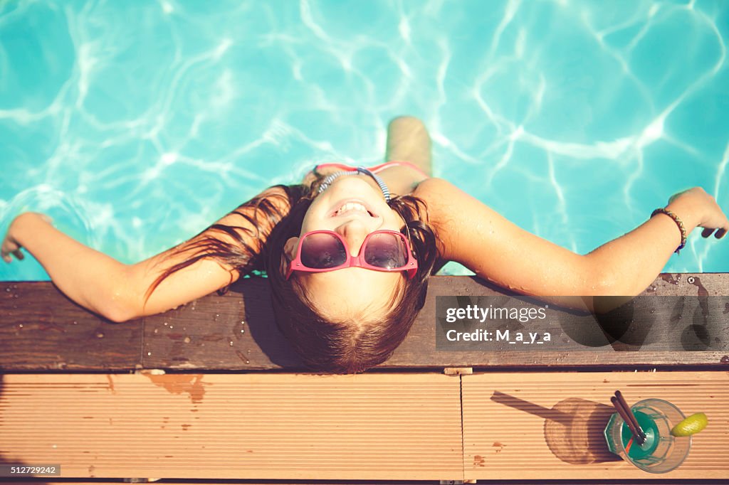 Resting in pool