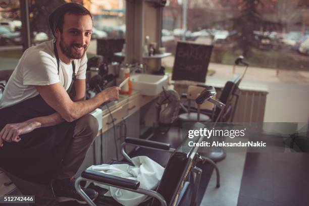 my barber shop - man business hipster dark smile stock pictures, royalty-free photos & images