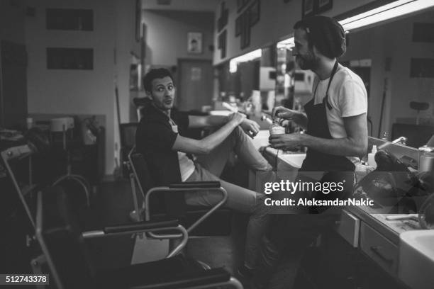 barber shop stories - man business hipster dark smile stock pictures, royalty-free photos & images