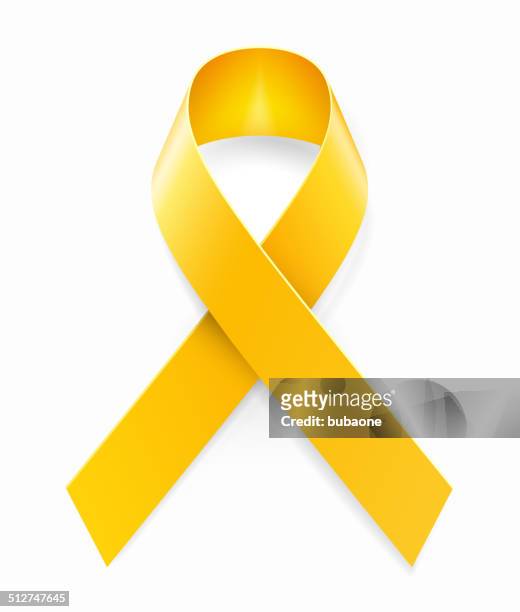 yellow awareness ribbon - yellow ribbon stock illustrations