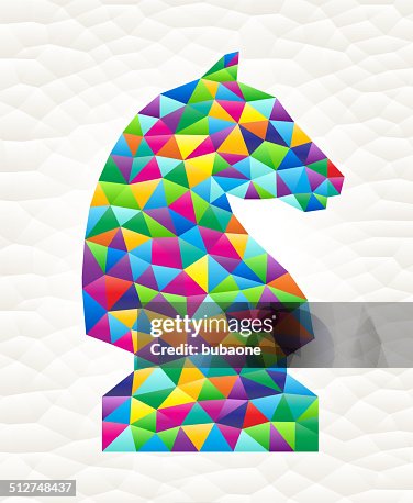Knight on triangular pattern mosaic royalty free vector art Knight on triangular pattern mosaic royalty free vector art