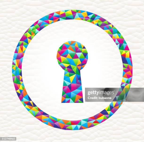 key hole on triangular pattern mosaic royalty free vector art - multiple doors stock illustrations