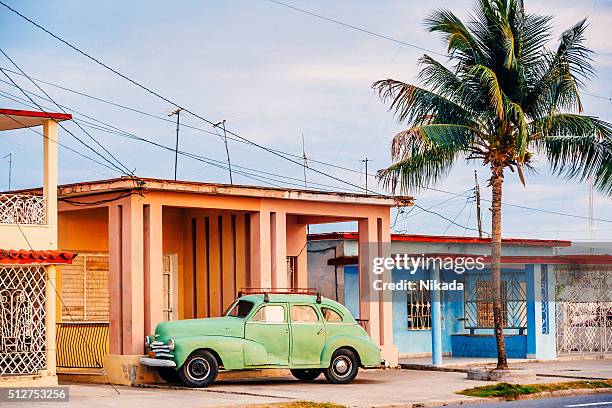 old american car on cuban street - havana bildbanksfoton och bilder