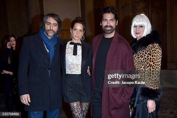 Brian Atwood and guests attend Vogue Cocktail Party honoring photographer Mario Testino on February 27, 2016 in Milan, Italy.