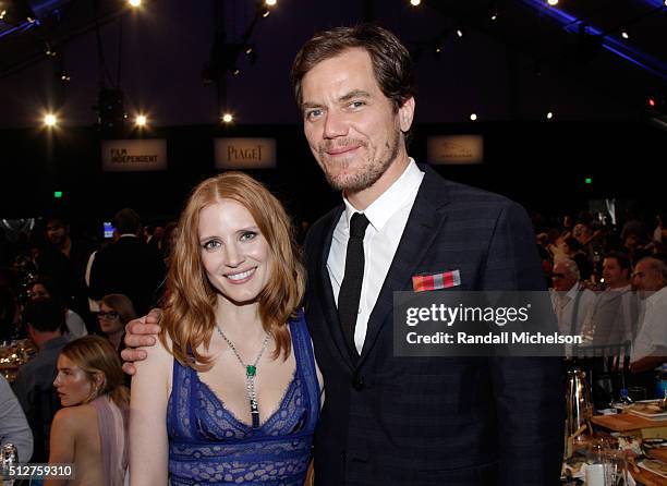 Actors Jessica Chastain and Michael Shannon attend the 2016 Film Independent Spirit Awards on February 27, 2016 in Santa Monica, California.