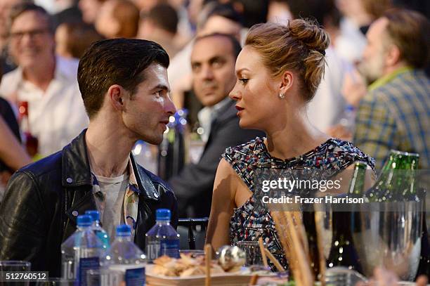 Actress Brie Larson and musician Alex Greenwald attend the 2016 Film Independent Spirit Awards on February 27, 2016 in Santa Monica, California.