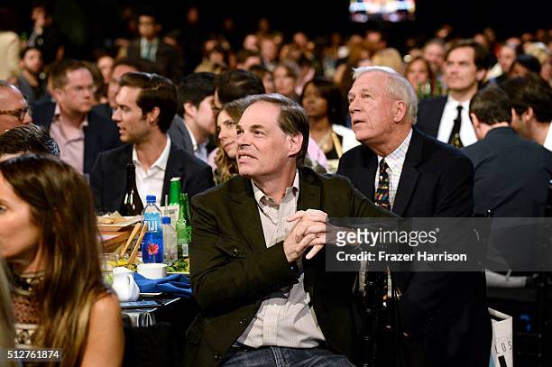 Executive producer Tom Ortenberg and journalist Walter V. Robinson attend the 2016 Film Independent Spirit Awards on February 27, 2016 in Santa...