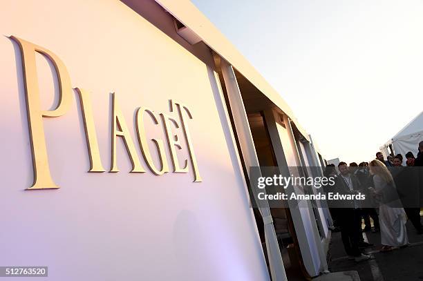 Outside the Piaget tent at the 2016 Film Independent Spirit Awards private reception on February 27, 2016 in Santa Monica, California.