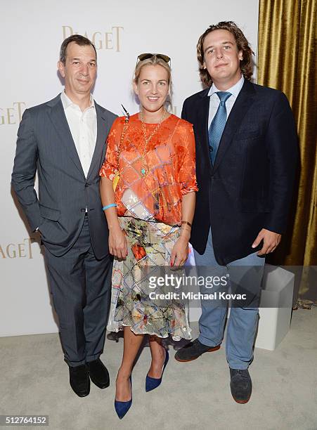Piaget CEO Philippe Leopold Metzer, Hanneli Rupert and Anton Rupert attend the 2016 Film Independent Spirit Awards sponsored by Piaget on February...