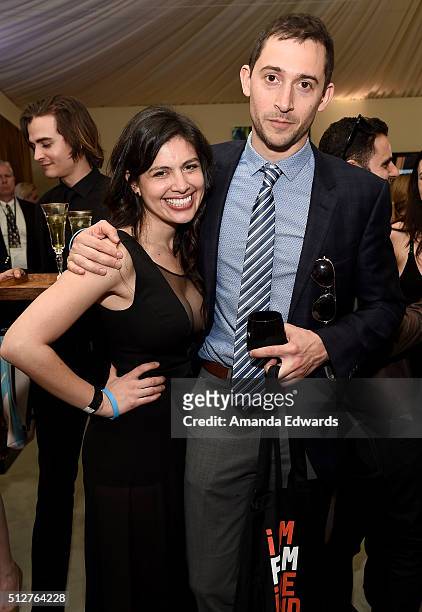 Writer Jesse Andrews and guest attend the 2016 Film Independent Spirit Awards private reception on February 27, 2016 in Santa Monica, California.