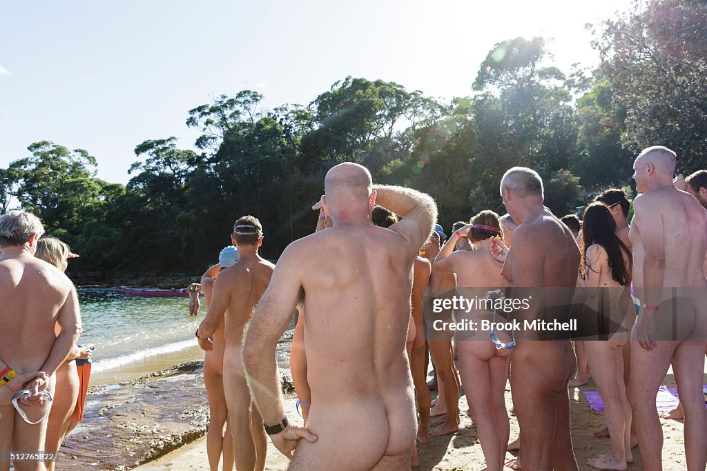 Hundreds Of Nude Swimmers Take Part In The Sydney Skinny Harbour Swim