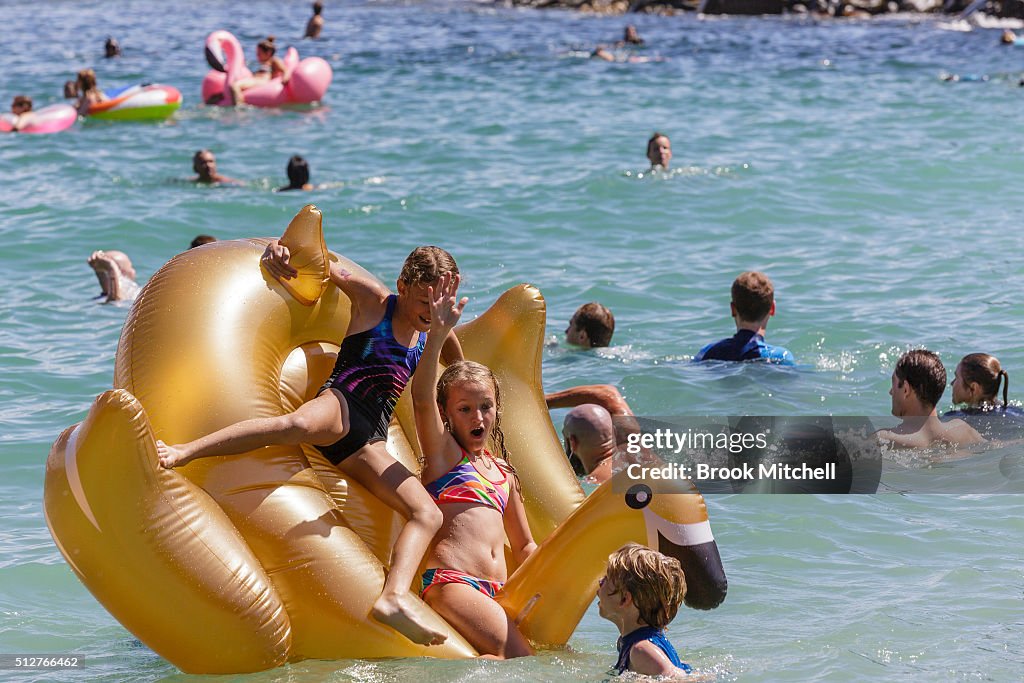 Hundreds Of People In Fancy Dress Compete In The Manly Inflatable Boat Race