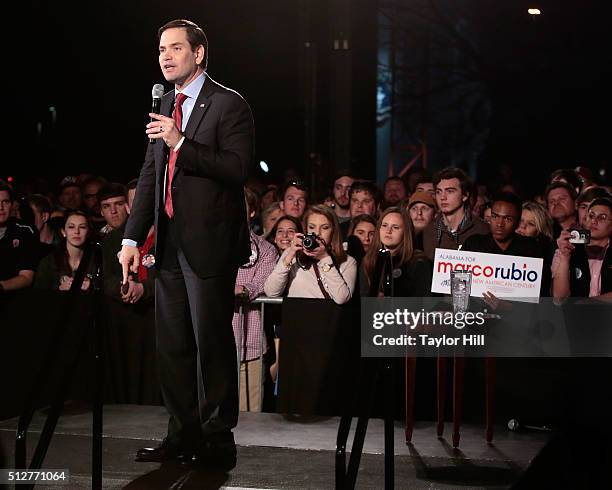 United States Senator Marco Rubio, R-Florida, campaigns for the Republican nomination for President of the United States at Marshall Space Flight...