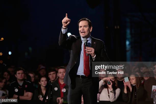 United States Senator Marco Rubio, R-Florida, campaigns for the Republican nomination for President of the United States at Marshall Space Flight...