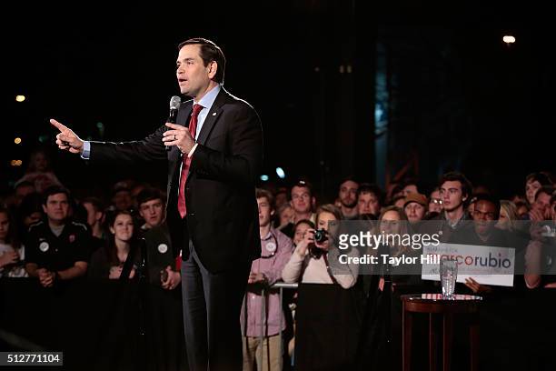 United States Senator Marco Rubio, R-Florida, campaigns for the Republican nomination for President of the United States at Marshall Space Flight...