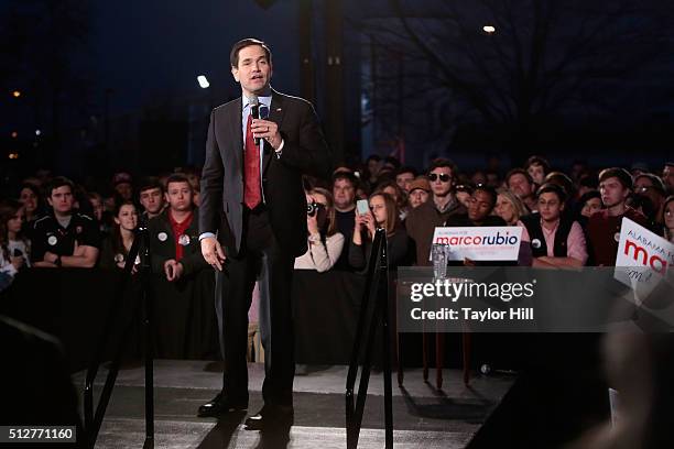 United States Senator Marco Rubio, R-Florida, campaigns for the Republican nomination for President of the United States at Marshall Space Flight...