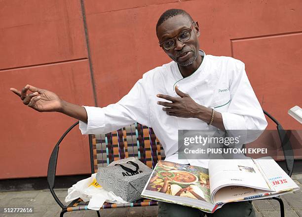 Senegalese pioneer of African cuisine Pierre Thiam speaks about his book on African cuisine at Nok By Alara, a restaurant in Victoria Island district...