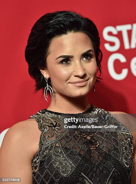 Singer Demi Lovato arrives at the 2016 MusiCares Person of the Year honoring Lionel Richie at Los Angeles Convention Center on February 13, 2016 in...