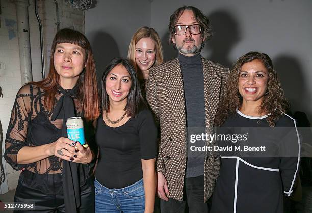 Deborah Rigby, Maryam Khan, Dr Stefanie Wittman, Jarvis Cocker and Ruby Siddiqui attend the Medecins Sans Frontieres art and music fundraising event...