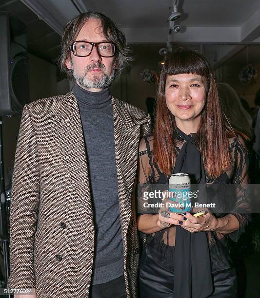 Jarvis Cocker and Deborah Rigby attend the Medecins Sans Frontieres art and music fundraising event on February 27, 2016 in London, England.