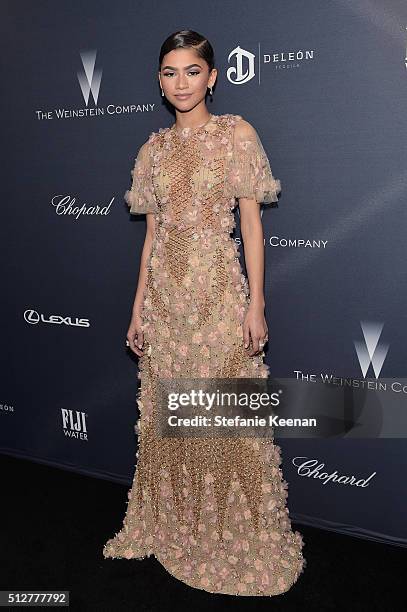 Actress/recording artist Zendaya attends The Weinstein Company's Pre-Oscar Dinner presented in partnership with FIJI Water, Chopard, DeLeon, and...