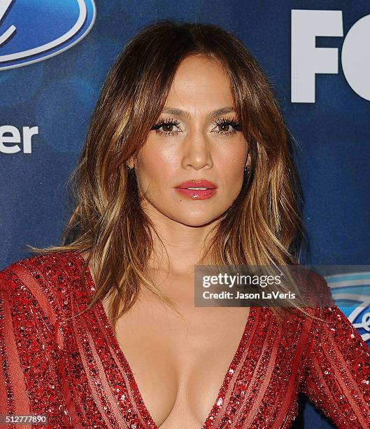 Jennifer Lopez attends the The "American Idol XV" finalists event at The London Hotel on February 25, 2016 in West Hollywood, California.