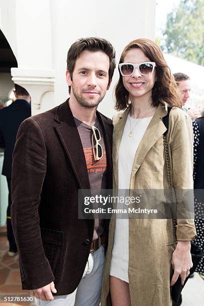 Actor Christian Oliver and Jessica Mazur attend the German Oscar nominees reception at The Villa Aurora on February 27, 2016 in Pacific Palisades,...