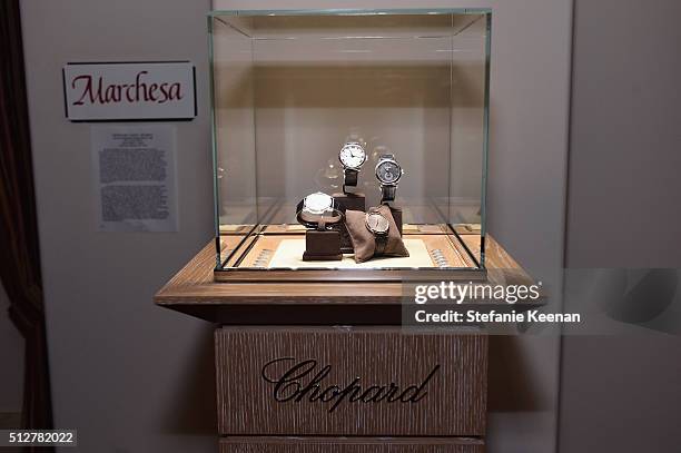 Chopard jewelry on display at The Weinstein Company's Pre-Oscar Dinner presented in partnership with FIJI Water, Chopard, DeLeon, and Lexus at the...