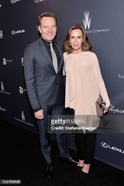 Actor Bryan Cranston and actress Robin Dearden attend The Weinstein Company's Pre-Oscar Dinner presented in partnership with FIJI Water, Chopard,...