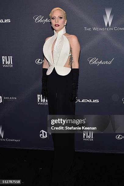 Recording artist Lady Gaga attends The Weinstein Company's Pre-Oscar Dinner presented in partnership with FIJI Water, Chopard, DeLeon, and Lexus at...