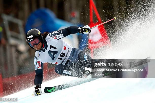 Marcus Sandell of Finland competes during the Audi FIS Alpine Ski World Cup Men's Giant Slalom on February 28, 2016 in Hinterstoder, Austria.
