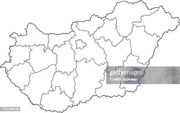 ungarn karte weiß - ungarn stock-grafiken, -clipart, -cartoons und -symbole