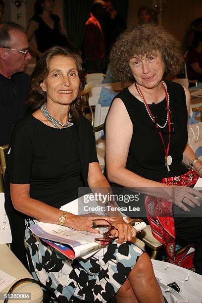 Mimi Liebeskind and Patricia McLaughlin pose for a photo at the Matthew Earnest Spring 2005 fashion show during the Olympus Fashion Week Spring 2005...