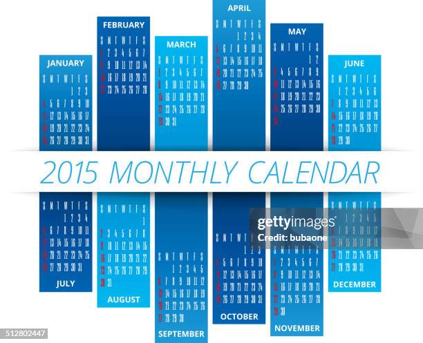 unique 2015 calendar with bar months - lineup stock illustrations