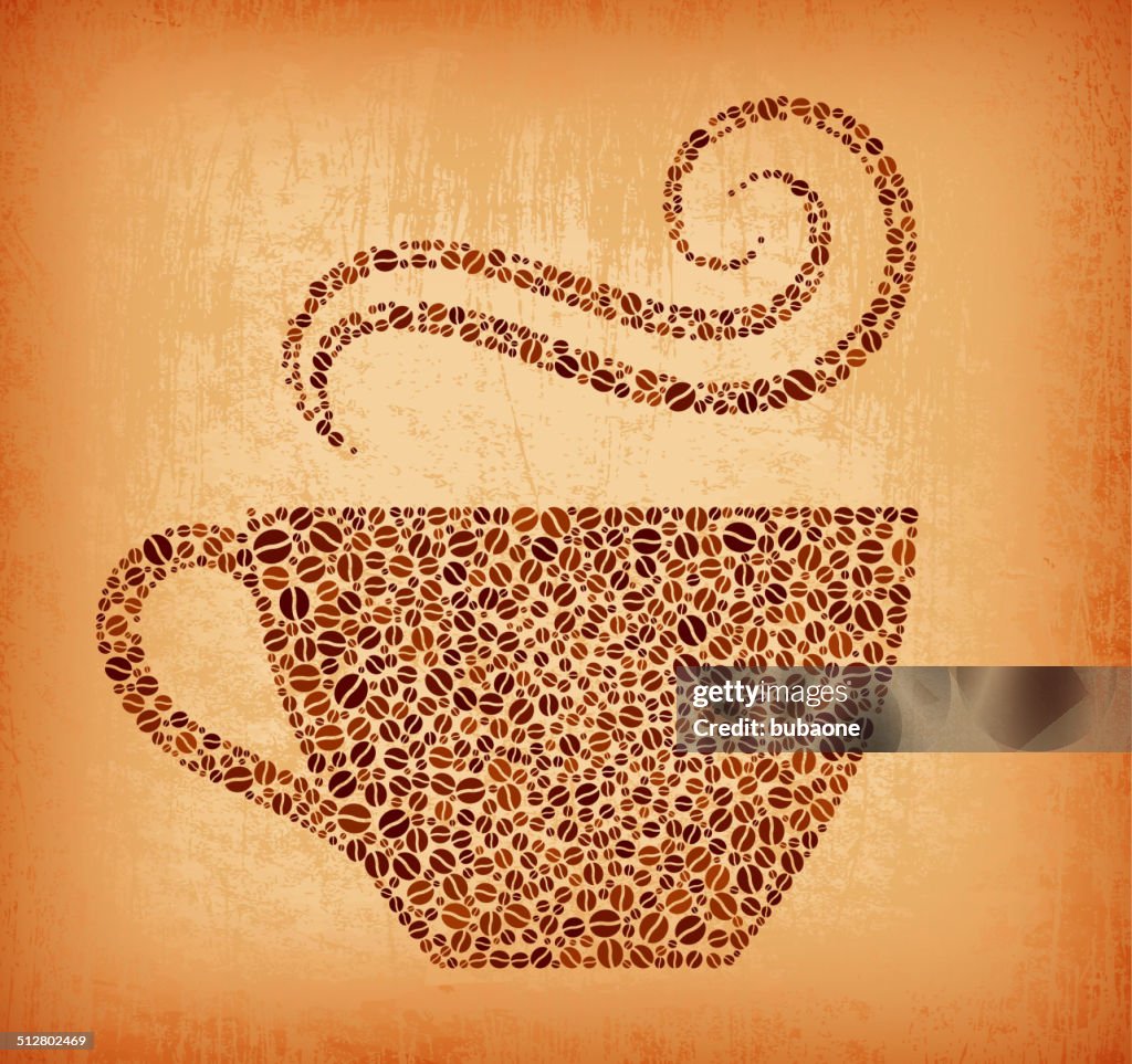 Cup of Hot royalty free Coffee Bean Pattern