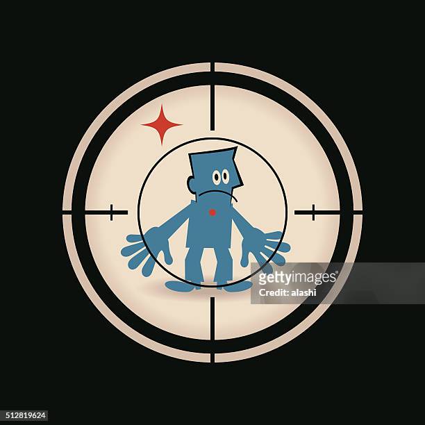businessman standing in the crosshairs center rifle (gun) sight - crosshairs stock illustrations