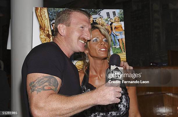 Jimmy Cafora "Dawn's Husband" and Dawn Cafora "Sister-in-law" attend the after party for HBO's new series Family Bonds at John's Pizzeria in Midtown...