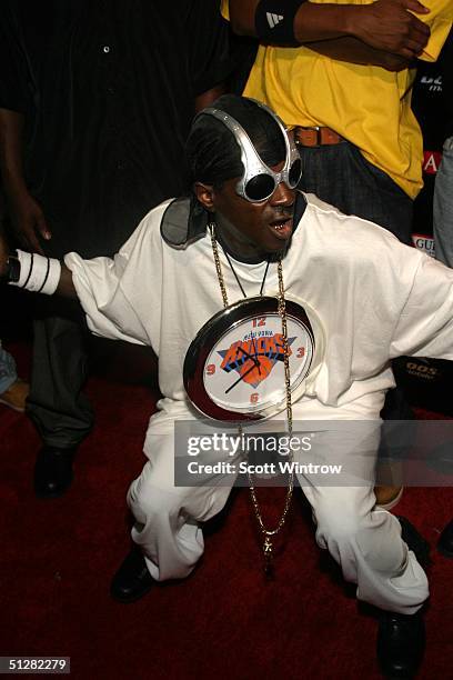 Rapper Flavor Flav poses at Maxim Magazine's Music Issue Party during Olympus Fashion Week Spring 2005 on September 9, 2004 at Crobar, in New York...