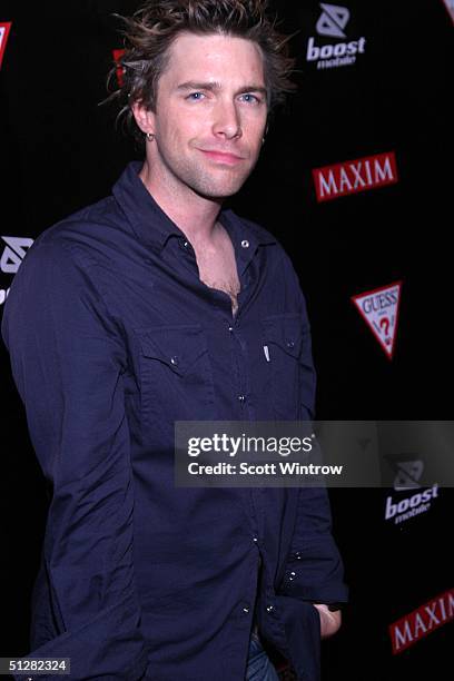 Fuse VJ Steve Smith poses at Maxim Magazine's Music Issue Party during Olympus Fashion Week Spring 2005 on September 9, 2004 at Crobar, in New York...