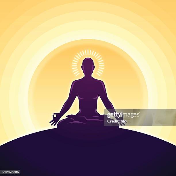 ruhige meditation und yoga - meditieren stock-grafiken, -clipart, -cartoons und -symbole