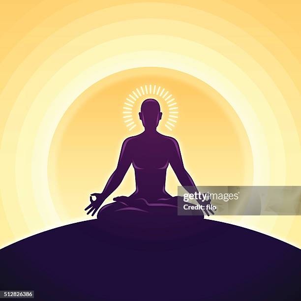 ruhige meditation und yoga - entspannungsübung stock-grafiken, -clipart, -cartoons und -symbole