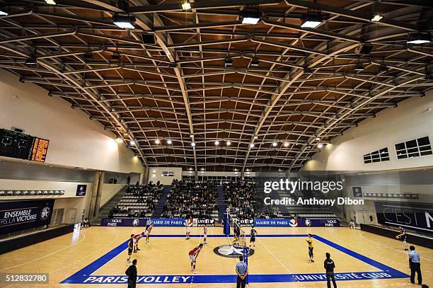 General view of Salle Pierre Charpy during the French Ligue A match between Paris Volley v Cannes at Salle Pierre Charpy on February 27, 2016 in...